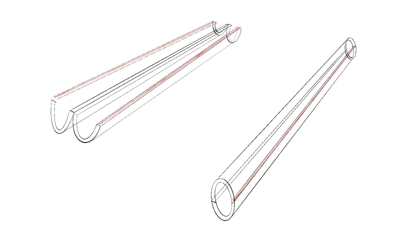 Early hand-drawn concept sketch of the Opensip straw